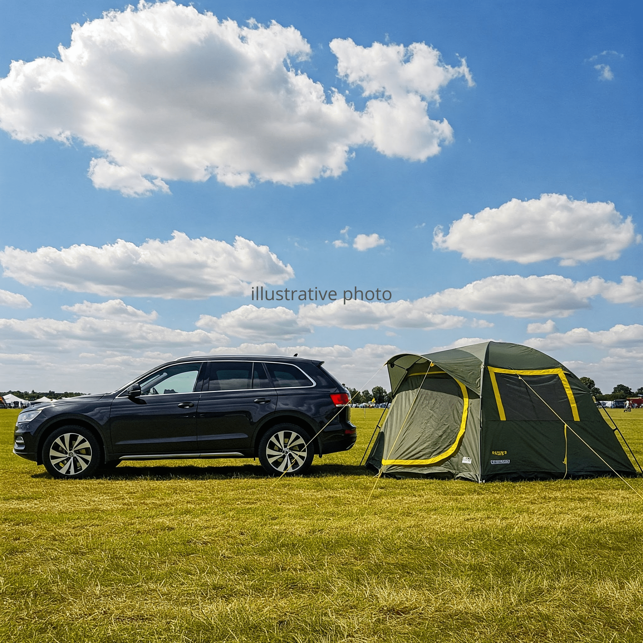 Car and tent_illustrative